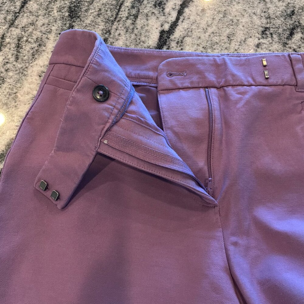 White House Black Market The Slim Cropped lavender cuffed pants size 4 - Picture 8 of 10